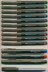 FABER-CASTELL Free Ink broad 1.5 Japan / ROLLER 0.7 China / Vision 5417 fine Turkey