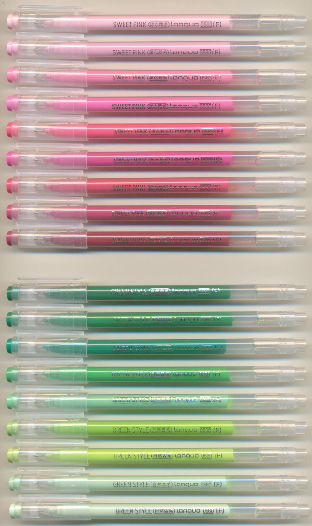 LANGUO 0.6 (F) needle ||SWEET PINK D0553 / GEEN STYLE D0560