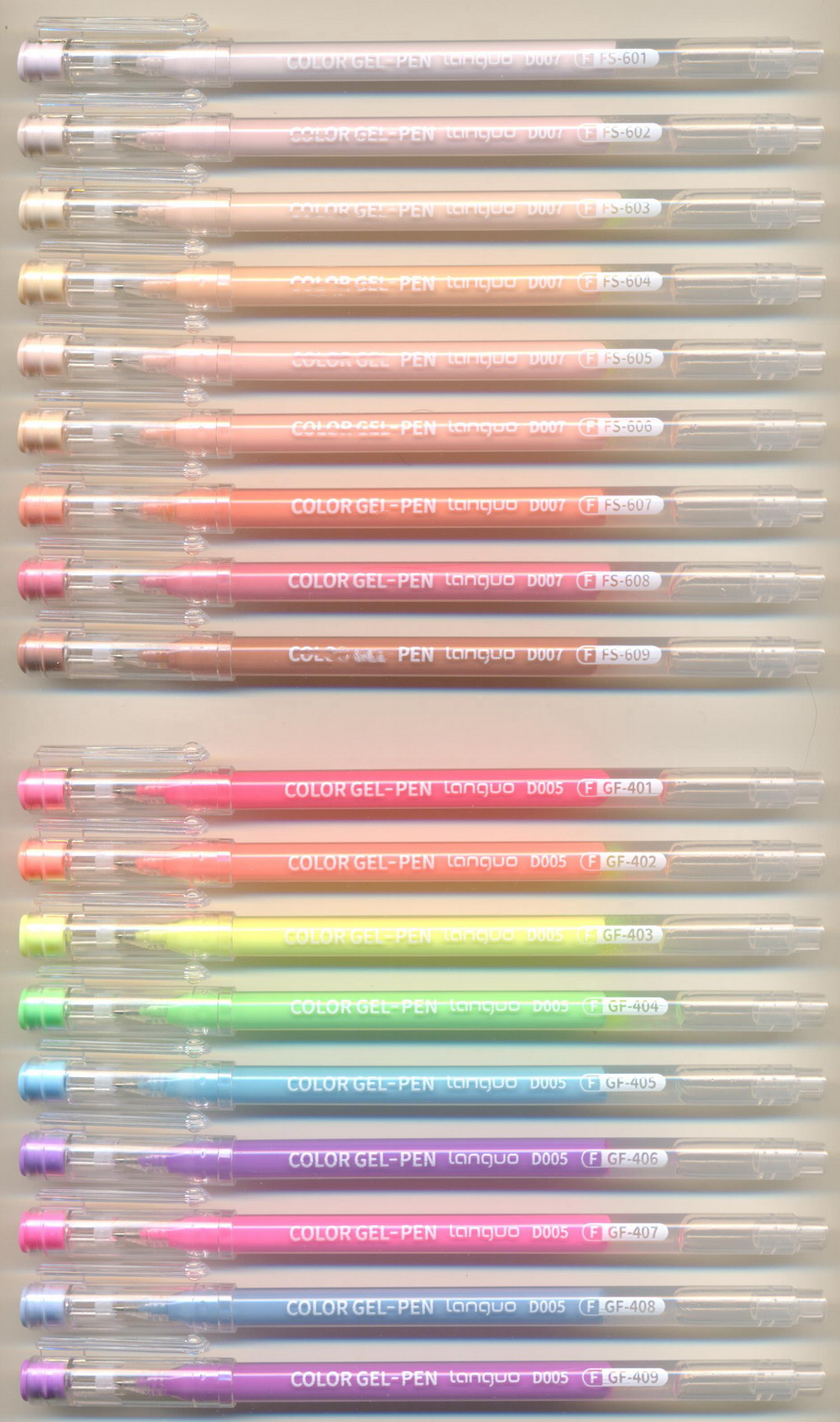 LANGUO 0.6 (F) needle COLOR GEL-PEN || D007 FS - D005 GF