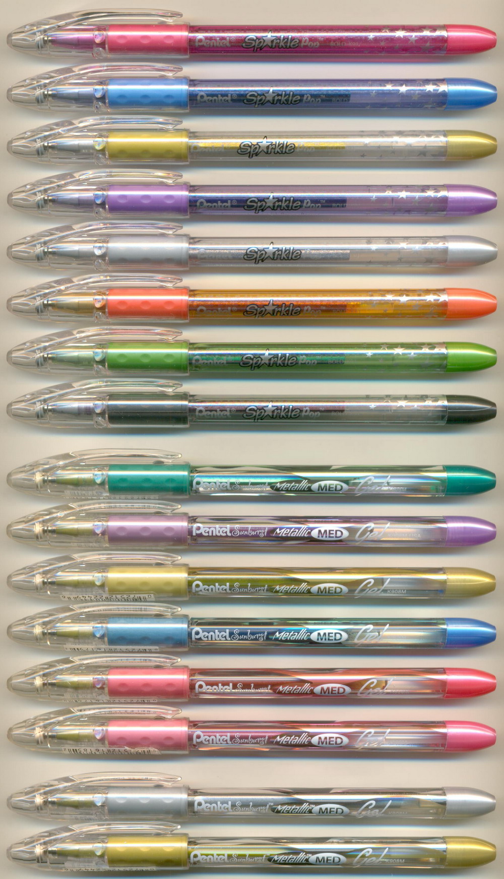 PENTEL SpArkle Pop BOLD K91 / Sunburst Metallic MED K908