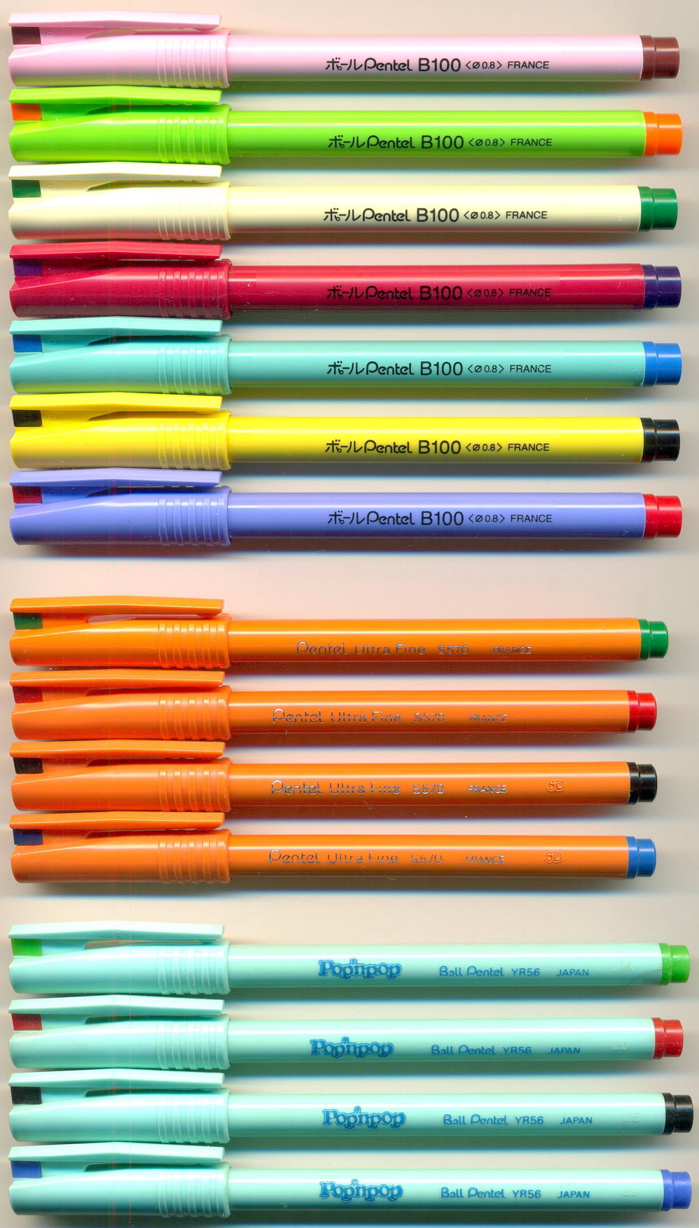 PENTEL B100 45th Anniversary 0.8 / Ultra Fine S 570 / Pop"npop Ball yr 56