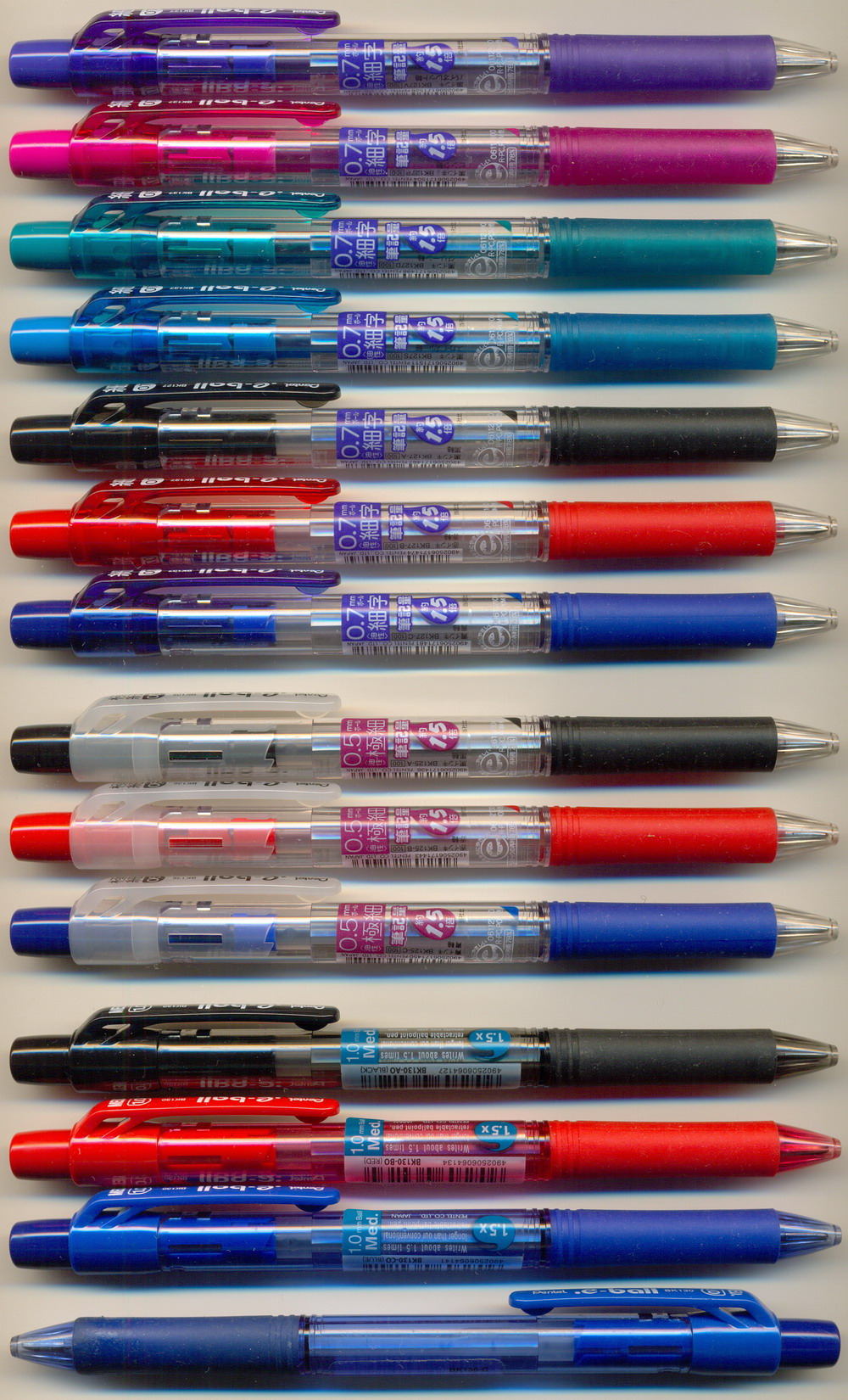 PENTEL e.ball  BK 127 0.7 / BK 125 0.5 / BK 130 1.0 MED