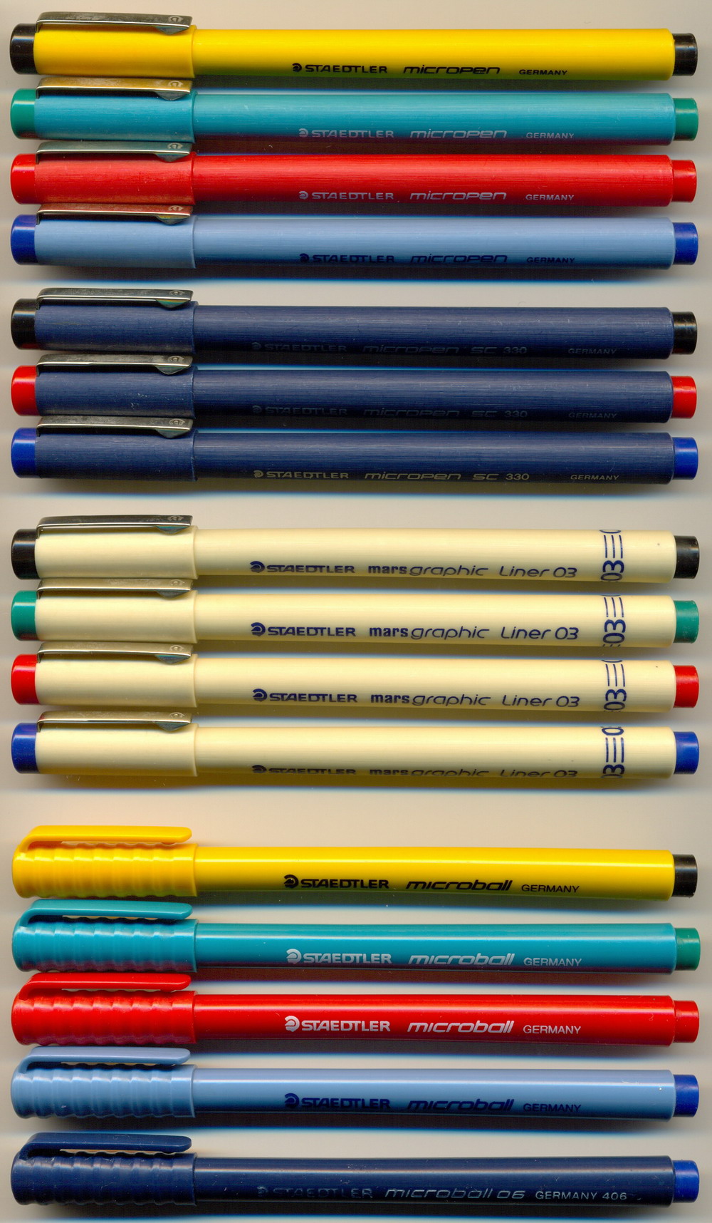 STAEDTLER micropen - mars graphic Liner 03 307 - micropen - SC 330 - microball - microball 06 406